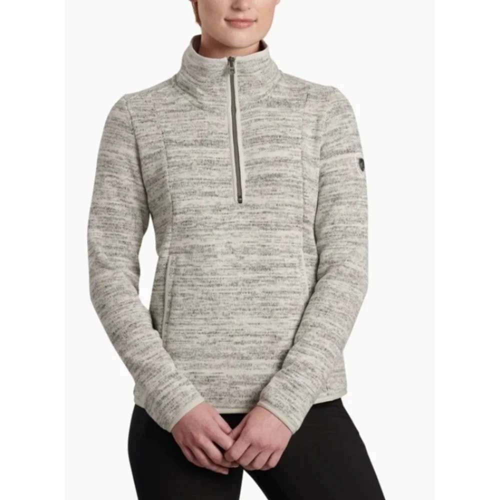 Kuhl Pullover Women Small Gray Kuhl Ascendyr 1/4 Zip Pullover Outdoor Hiking